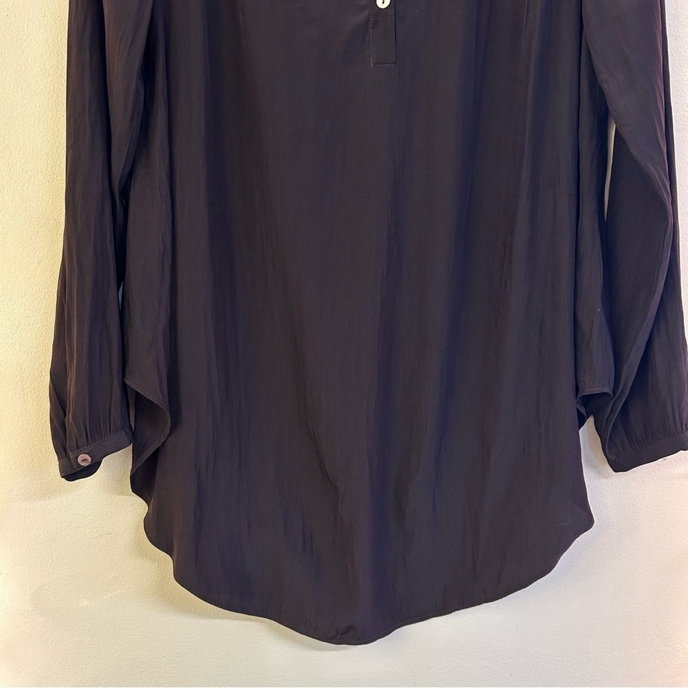 Calypso St. Barth Brown Satin Top Sz Small Resortwear Beach Tropical Vacation - Picture 3 of 9